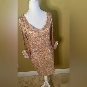 Pale Light pink sequin dress. Beautiful for any special occasion only worn once.